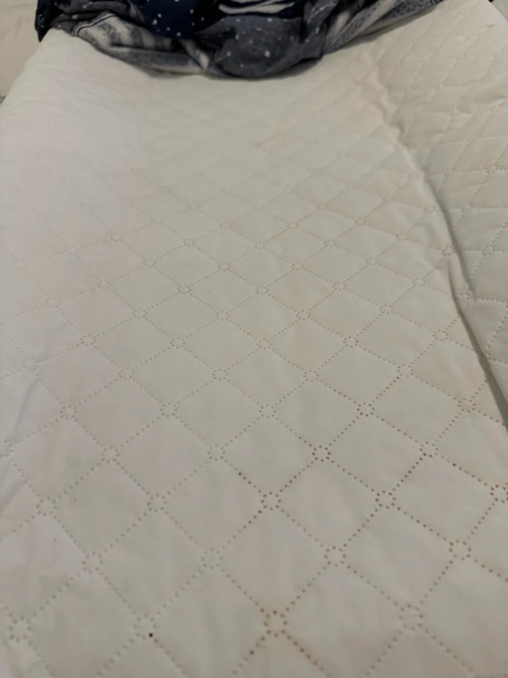 Amazon Navy Blue and White Striped changing Mattress + Cover